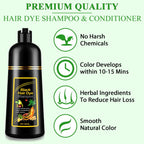 3-in-1 Herbal Black Hair Dye Shampoo - Instant Natural Black in 5 Minutes
