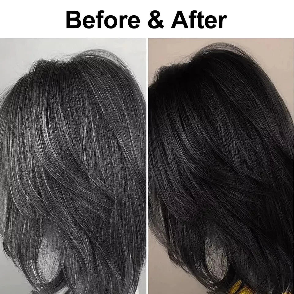 3-in-1 Herbal Black Hair Dye Shampoo - Instant Natural Black in 5 Minutes